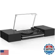 Vinyl Record Player with Dual Separate Stereo Speakers Vintage Turntable with