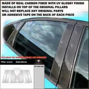 FITS HONDA ODYSSEY 2018-19 REAL BLACK CARBON FIBER WINDOW PILLAR POSTS - 6 PCS (for: Honda)