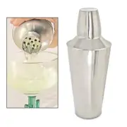 28 oz BAR COCKTAIL SHAKER TIN with TOP STRAINER & CAP 3 piece Bartending kit