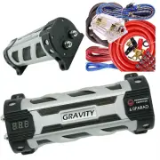Gravity GR-6.0 6.0 Farad Car Audio Battery Portable Capacitor 6000W + 0 Ga Kit