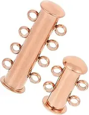 NUOBESTY 2 PCS Slide Necklace Spacer Clasp, Layered Necklace Clasp Multi, Multiple Necklace Separator, Necklaces Bracelet Connectors for Jewelry