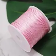 1MM Pink Nylon Satin Silk Knot Cord Rattail Thread Necklace Macrame String Jewelry Findings Beading Rope