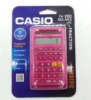 Casio FX-260 Solar II-PK Fraction Scientific Pink Calculator - New In Box