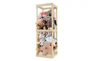 Costway Wooden Toy Storage Organizer Tall Display Rack Shelf Cabinet Box FurnitureNatural