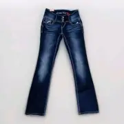 Almost Famous Jeans Womens Size 1 Blue Contoured Fit Super Stretch Dark Wash New