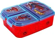 Zawadi Global Spiderman Kids Lunch Box for Boys, Multi Compartment Rectangular School Travel Food Sandwich Bento Container, BPA Free