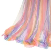 5.5Yard Rainbow Tulle Mesh Fabric 63inch Multicolor Tulle Fabric Polyester Ra