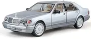 Die-cast Alloy Diecast 1:24 for Mercedes-Benz W140 Miniature Car Models Sound Light Pull Back Model Vehicle Exquisite Presents Miniature Vehicle(White)