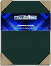 50 Dark Green Linen 80# Cover Paper Sheets - 8.5" X 11" (8.5X11 Inches) Standard Letter|Flyer Size - 80 lb/Pound Card Weight - Fine Linen Textured Finish - Deep Dye Quality Cardstock