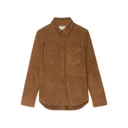 [Zadig & Voltaire] Zadig & Voltaire Suede Button-down Shirt M BROWN