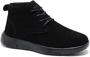 OrthoComfoot Mens Comfortable Boots with Arch Support, Genuine Leather Outdoor Dress Oxford Walking Shoes for Plantar Fasciitis, Orthopedic Ankle Boots for Foot Heel Pain Relief