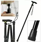 Adjustable Aluminum Walking Stick Travel Cane Folding Pole Compact Retractable