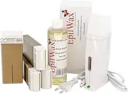 EpilWax Royal Depilatory Kit Complete with: Professional Wax Heater 4 Roll-On Wax 100 ml Vanilla, 100 Depilatory Strips, 1 Bottle of 250 ml After Wax Oil (Royal Vanilla Series 4)