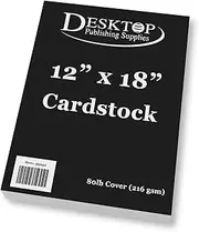 Premium Black 12x18 Cardstock - Thick Heavyweight 80lb Cover - 25 Sheets