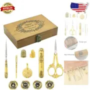 Elegant Vintage Embroidery Scissors Set - European Stainless Steel Sewing Tools