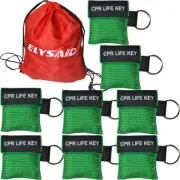 100 X One Way Valve CPR Masks Keychain CPR Face Shield First Aid Training Green