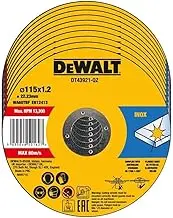 DeWalt DT43921-QZ High Performance Bonded Disc Thin Cut Wheel, 115 x 1.2 x 22.23 mm Size (10 Pieces)