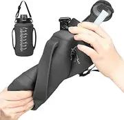 Foldable Water Bottle | Generously Capacity Silicone Foldable Travel Bottle | Reusable Water Bottle with Handle, Outdoor Hydration Cup for Cycling Hiking