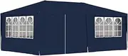 vidaXL Blue Professional Party Tent with Side Walls - Made with UV and Water-Resistant Material, 4x6 m Size, Steel Frame