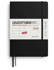 [LEUCHTTURM1917] Weekly Planner Medium A5 2026 in Black