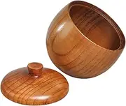 UTHCLO Wooden Seasoning Jar Kitchen Spice Holder Lid Loop Rustic Condiment Pot for Salt Sugar Curry Tea for Home
