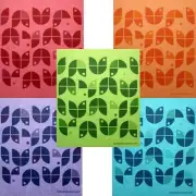 Swedish Dishcloths Geometric Flowers on Colors Set of 5 each