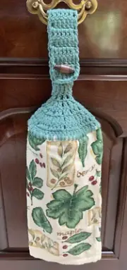 Franco Garden Leaf Leaves Kitchen Hand Dish Towel Crochet Top - Light Green