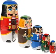 ORFOFE 1 Set Russian Stacking Doll Multi Layered Nutcracker Matryoshka Nesting Dolls for Early Educational Craft Bright Color Design