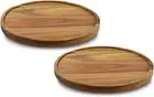 9" Acacia Wood Lazy Susan Organizer Kitchen Turntable for Cabinet Pantry Tabl...