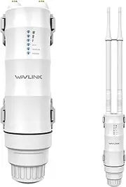 WAVLINK Waterproof AC1200 Outdoor Long Range WiFi Extender/Access Point/WiFi Repeater/Router, 2.4G 300Mbps + 5G 867Mbps Dual Band WiFi with 2x7dBi High Gain Antennas, Active/Passtive PoE