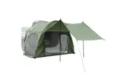 Car Rear Tent Hatchback Tents Waterproof Windproof Tailgate Extension with Awning Shade for 4-6 Persons Camping Gatherings Universal Fit Most SUV/Van/MPV/CUV