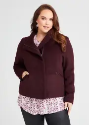 TAKING SHAPE - VIRTUELLE Wool Blend Zip Jacket -sizes 18/20/22 -RRP $249.95