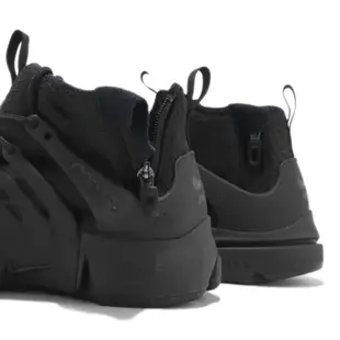 Nike 休閒鞋 Air Presto Mid Utility 男鞋 全黑 Triple Black 魚骨鞋 DC8751-003