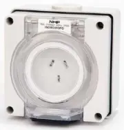 Iso SOCKET OUTLET 500V 3-Phase 4-Pin Round, Surface Mount, Grey- 10A Or 20A