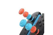JSAUX Multi-Mode Joystick Cap and Thumb Grip with Lever Guard Set for Switch 2 Blue/Orange