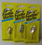 Panther Martin 1/8oz 1/Gold, 1/Silver, 1/Holo Rainbow Trout (3-lures)