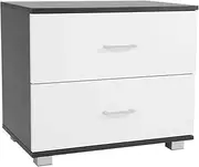 Bedside Table Cabinet Storage Chest 2 Drawers Lamp Side Nightstand White Black