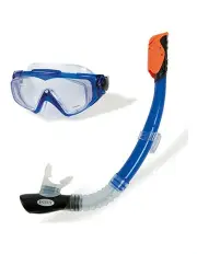 [Intex] Aqua Flow Sport Silicone Swim Snorkeling Goggle Mask/Snorkel Set 14y+ in Blue