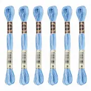 6 Skeins Embroidery Floss, Polyester Embroidery Threads Blue