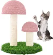 Cat Scratching Post, Mushroom Claw Scratcher Pole Natural Sisal Rope Scratching