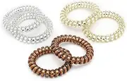 Thick Spiral Hair Ties Elastic Plastic Coil Girl Band Rope Ponytail Tie Holder Stylish Phone Cord Hair Ties & Hair Coils for Girls and Women