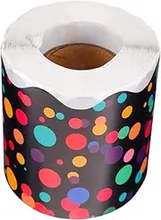 HOUDERCO 1Roll Dot Bulletin Board Border Stickers Decorative Border Trim for Classrooms Offices Walls Easy to Apply Wear Resistant Strong Adhesion for Creative