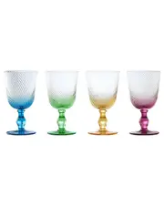 Anton Studio Designs Set of 4 Swirl Wine Glasses