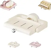 Rotatable Suction Cup Soap Dish Holder, Wall Mounted Suction Cup Soap Holder Box, 360° Rotatable, Punch-Free, Efficient Drainage (1Pcs*Begie)
