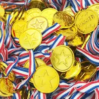 在飛比找蝦皮購物優惠-兒童黃金足球體操獎塑料獎獎勵 / 10 件塑料金牌得主獎牌 