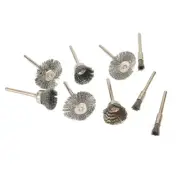 9Pcs/Set Stainless Steel Wire Brush Rotary Tool Rust Removal Wire Wheel UK