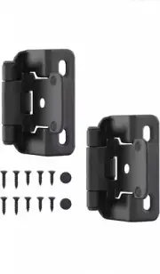 HOME MASTER HARDWARE Black Cabinet Hinges,1/2" Overlay 25pair/50pcs