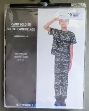 Camo Soldier Child XL 10-14 Costume Camouflage Halloween Army NEW