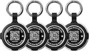 ilFindYou 4 Pack Waterproof AirTag Holder for Apple Air Tag QR Code Case Keychain Accessories Black