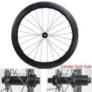 700C Road Bike Carbon Dimpled Wheelset Thru Axle Center Lock Disc Brake Hub